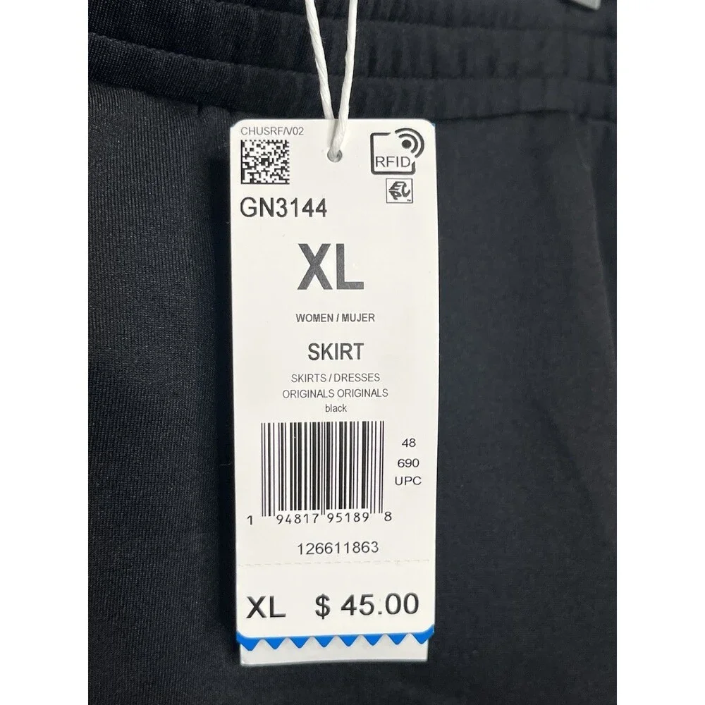Adidas Skirt Women XL Black Circle Stretch Pockets GN3144
